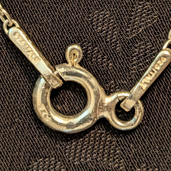 Gold Tone With Silver Tone Solid Sterling Silver Heart Pendant Necklace Pink CZ - Picture 7 of 10